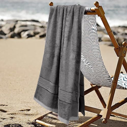 Ultra Soft Luxury Bamboo Viscose Cotton Bath Towel Set 8 Piece Towels 600 GSM 2 Bath Towels 2 Hand Towels and 4 Washcloths (Dark Grey, 8) - color: Dark Grey