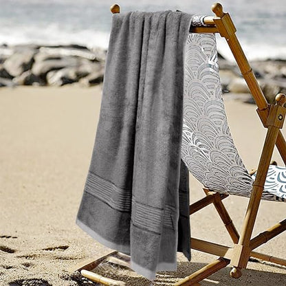 Ultra Soft Luxury Bamboo Viscose Cotton Bath Towel Set 8 Piece Towels 600 GSM 2 Bath Towels 2 Hand Towels and 4 Washcloths (Dark Grey, 8) - color: Dark Grey