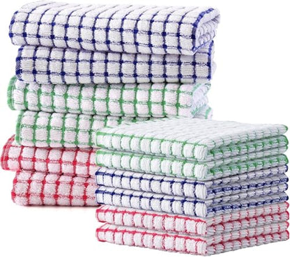 6 Pack Waffle Weave Hand Face Head Towel 12x12 Inches Soft Absorbent Kitchen Dish Tea Towel Bath Guest Gym Washcloths Multi Purpose Towels (Random Color)