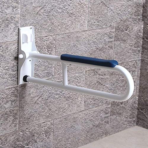 Sturdy Shower Safety Grab Bar for Bathtub, Bathroom Handrails, Barrier-Free Elderly Disabled Toilet Standing Support Railings Padded, Bathroom Folding Bathroom Armrests,G(Blue) - color: Blue