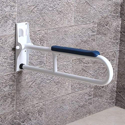 Sturdy Shower Safety Grab Bar for Bathtub, Bathroom Handrails, Barrier-Free Elderly Disabled Toilet Standing Support Railings Padded, Bathroom Folding Bathroom Armrests,B,Grey - color: Gray