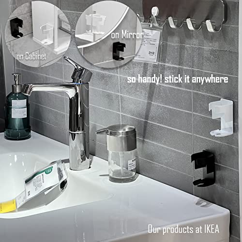 2 Pack Metal Electric Toothbrush Holder for Bathroom, Slot for Charger, Wall Mount with No Residue Nano Adhesive, Comptible with Oral-B, Sonicare Tooth Brush - (White) - color: White-2pcs