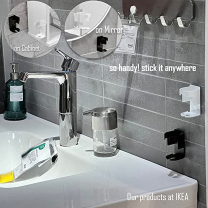 2 Pack Metal Electric Toothbrush Holder for Bathroom, Slot for Charger, Wall Mount with No Residue Nano Adhesive, Comptible with Oral-B, Sonicare Tooth Brush - (White) - color: White-2pcs