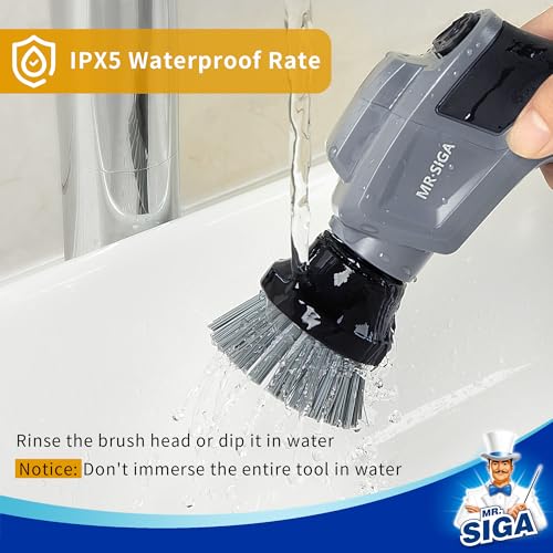 MR.SIGA Electric Spin Scrubber Flat Brush Refills, 3 Pack | Effectively remove stubborn dirt and grime from various surfaces