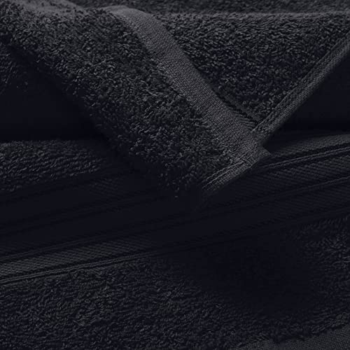 BOUTIQUO Ultra Soft Cotton Washcloths, Contains 12 Piece Face Cloths 12x12 inch, Ideal for Everyday use Face Towels, Compact & Lightweight Multi Purpose Washcloths - Black - color: Black, size: Washcloths - Set of 12