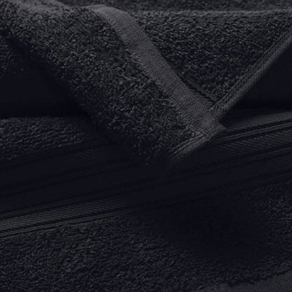 BOUTIQUO Ultra Soft Cotton Washcloths, Contains 12 Piece Face Cloths 12x12 inch, Ideal for Everyday use Face Towels, Compact & Lightweight Multi Purpose Washcloths - Black - color: Black, size: Washcloths - Set of 12