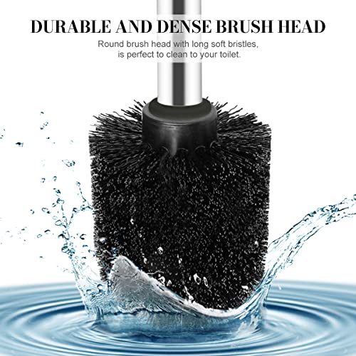 Toilet Brush and Holder, 2 Pack Toilet Brush with 304 Stainless Steel Long Handle, Toilet Bowl Brush for Bathroom Toilet-Ergonomic, Elegant,Durable (Blue) - color: Blue