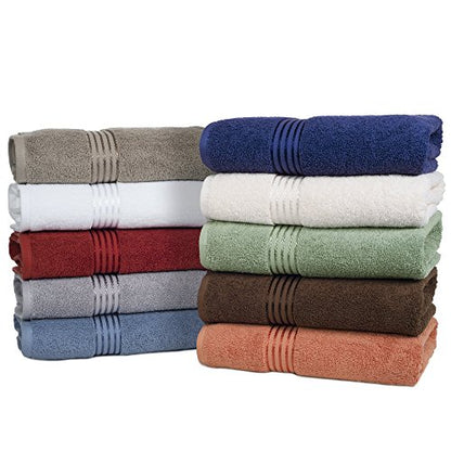 Bedford Home 100% Cotton Hotel 6 Piece Towel Set - Light Blue - color: Blue