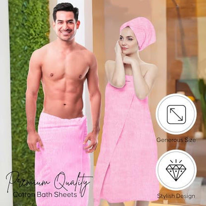 Pink Bath Sheets Extra Large (35x70 Inches), 100% Ring-Spun Cotton, 600 GSM - Super Soft, Highly Absorbent, Premium Hotel Quality Bath Towels Set of 2 - color: Pink