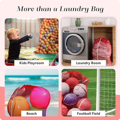 Handy Laundry Mesh XL Laundry Bag, 24" x 36" Heavy Duty, Durable Drawstring Closure, Machine Washable, Large Capacity for Delicates, Travel, College Dorm, Apartment, Red | XL 24x36 Mesh Laundry Bag, Secure Drawstring, Heavy Duty, Machine Washable, for Del