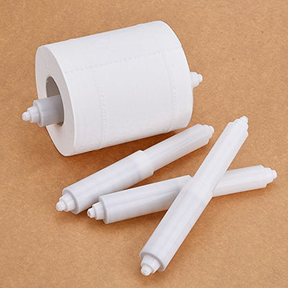 Shappy 4 Pcs Universal Toilet Paper Holder Replacement Rod,White | Spring Loaded Plastic Retractable Paper Replacement Rod Toilet Tissue Roll Holder Insert for Bathroom Home Host Accessories - color: White
