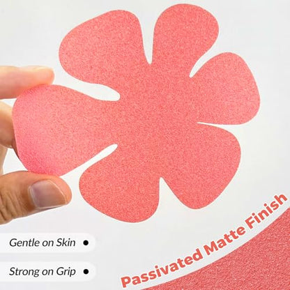 S&X Non Slip Bathtub Stickers,Pack of 12 PCS Lucky Flower Shower Floor Non Slip Stickers –Comfortable Grip On Slipper Surfaces - size: Flower