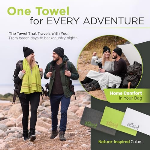 100% Cotton Quick Dry Large Travel Towel - Soft, Thin, Compact, Highly Absorbent, Lightweight Camping Towel for Beach, Gym, Bath, Shower, Swimming, Dorm, RV - White - color: Large White