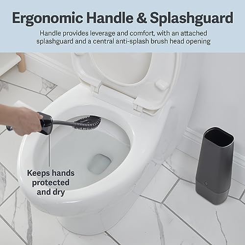 Casabella Hygienic Toilet Bowl Brush with Caddy, Black