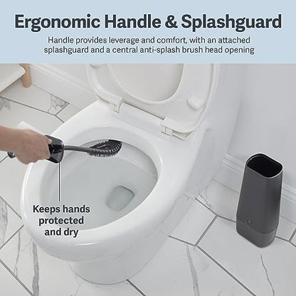 Casabella Hygienic Toilet Bowl Brush with Caddy, Black