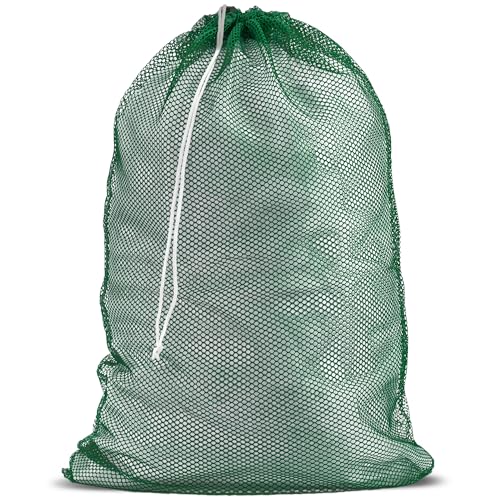 Handy Laundry Mesh XL Laundry Bags - Durable, Machine Washable with Secure Drawstring Closure - Perfect for College Dorms, Laundromats, Apartments (Green, Large 24" x 36") | XL 24x36 Mesh Laundry Bag, Secure Drawstring, Heavy Duty, Machine Washable, for D