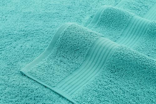 American Veteran Towel 100% Cotton Turkish 6 Piece Towel Set, Luxury Bath Towels Set of 6 for Bathroom Essentials, 2 Bath Towels 2 Hand Towels 2 Washcloths, Turquoise Blue - color: Turquoise Blue, size: XL 6PC