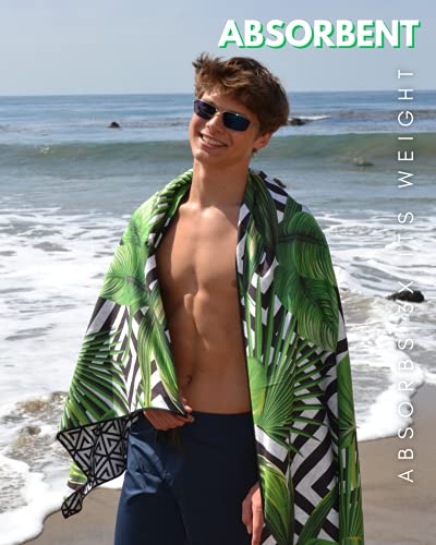 Microfiber Beach Towel - Quick Dry, Sand Free and Oversized 71x35 | Super absorbent, lightweight, swimming, gym, extra large, pool, cruise, camping, yoga, travel, compact, carry bag, vacation - color: Madagascar
