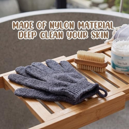 Didaey 104 Pcs Exfoliating Glove Bulk Shower Gloves with Hanging Loop Exfoliating Body Scrubber Dead Skin Remover for Body Bath Beauty Spa Massage Scrubs Men Women Bathing(Dark Grey) - color: Dark Grey