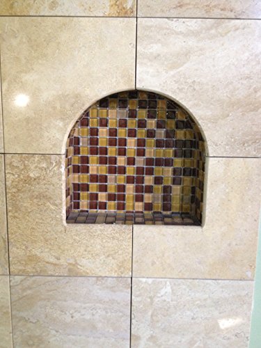 USA - Ready for Tile Niche Preformed Bathroom Recess It Shower Shampoo Shelf (14" X 14" Arch)