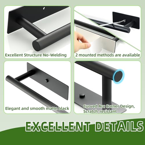 Alise Towel Bars for Bathroom,32'' Towel Holder Towel Racks for Bathroom Wall,SUS304 Stainless Steel Hand Towel Holder Wall Mount By Self-Adhesive or Drilling,Matte Black Towel Hanger for Bathroom - size: 32 Inch