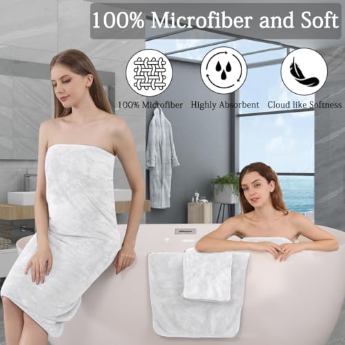 Ycosy Extra Large Bath Towels Set 35x70 Inches - White Luxury 600 GSM Oversized Bath Sheet Towel,Ultra Soft Microfiber - Quick Dry,Highly Absorbent Shower Towels Spa Hotel Bathroom Towel Set (4-Pack) - color: White, size: 4 Piece Bath Towel
