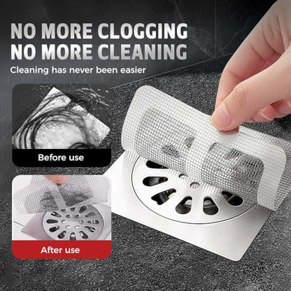 2026 New Disposable Shower Drain Hair Catcher - Square Screen Bathroom Floor Drain Protector (100pcs) - color: 100pcs