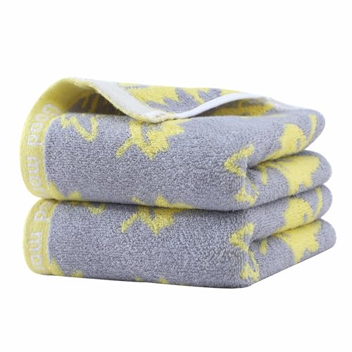 2 Pack Decorative Maple Leaf Hand Towels Cotton, Soft Highly Absorbent Bathroom Towel Set for Face Spa & Kitchen, 13x29 Inches (Yellow - 2 Pack) - color: Yellow - 2 Pack