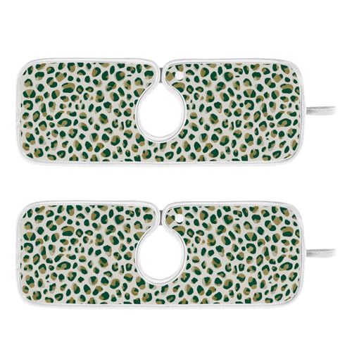 Kitchen Sink Splash Guard Behind Faucet Mat 2 Pcs Absorbent Faucet Mat Quick Dry Kitchen Sink Drying Mats for Drip Drain Draining Sinks Bathroom Microfiber Soft Washable S Beige Forest Leopard - color: Beige Forest Leopard, size: 14.9" x 5.5"
