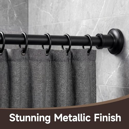 Black Tension Curtain Rod 24 to 78 Inch(2-6.5ft) - Spring Tension Shower Curtain Rod, No Drilling Tension Rod for Curtains Windows Closet Kitchen - color: Black, size: 24-78 Inches