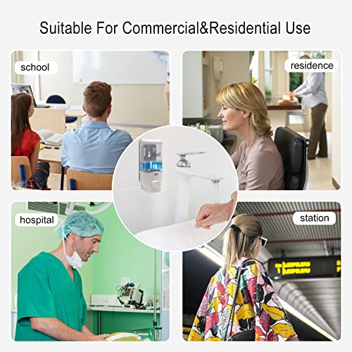 Soap Dispenser Wall Mount, 300ml/10oz Hand Liquid Shampoo Shower Gel Dispenser Manual Household Shampoo Conditioner Body Wash Dispenser for Bathroom Kitchen Office