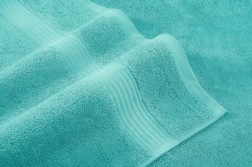 American Veteran Towel, 6 Piece Towel Set for Bathroom, 100% Cotton Turkish Bathroom Towels, 2 Bath Towels 2 Hand Towels 2 Washcloths, Turquoise Blue - color: Turquoise Blue, size: X Large 6 PC