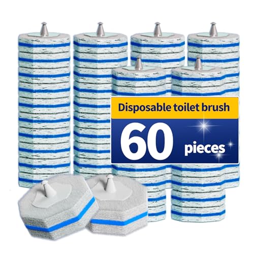 60PCS Toilet Bowl Cleaner Wand Refills Compatible with CLOROX. Disposable Toilet Brush Refills. Bathroom Cleaning. Disposable Toilet Bowl. High-Density Disposable Toilet Brush Scrubber - style: 60 refflls（Without handle）