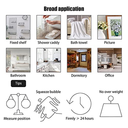 Adhesive Corner Shower Caddy Hook,Multipurpose Iron Shelf Holder;Bathroom Basket Support;Wall Sticker,Kitchen Storage Rack Hanger,No Drilling/Strong Bearing Capacity/Transparent(8pcs+4pcs)