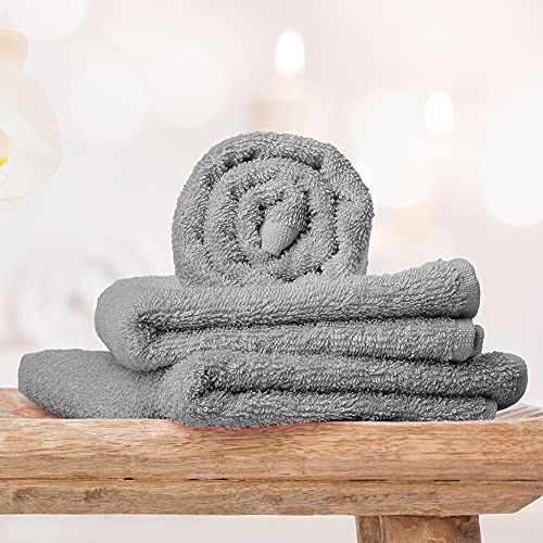 Yoofoss Luxury Washcloths Towel Set 10 Pack Baby Wash Cloth for Bathroom-Hotel-Spa-Kitchen Multi-Purpose Fingertip Towels & Face Cloths Light Grey - color: Light Grey