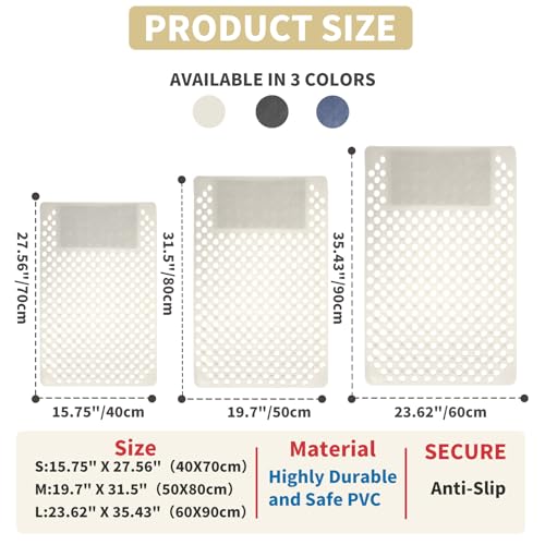 Bath Tub Shower Mat with Soft Shower Foot Scrubber Mat for Massage,Non Slip Bathtub Mat with Strong Suction Cups, Silicone Shower Foot Scrubber Mat (White, 31.5" X 19.7"(Rectangular) - color: White, size: 31.5" x 19.7" (Rectangular)