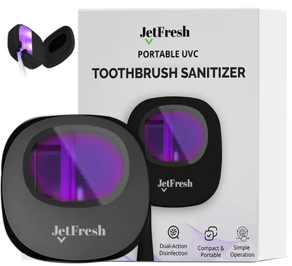 Portable UV Toothbrush Sanitizer Holder & Cleaner with UV Light & Magnetic Mounting - Rechargeable Toothbrush Sanitizer for Travel Cover, Wall Mounted UV Tooth Brush Sanitizer Holder Fits Most Brushes - color: Black