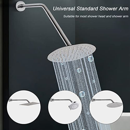 Shower Head Extension Arm, Shower Extender Water Outlet- Lowers Existing, Shower Pipe Extension for Bathroom, Made of Solid Metal Stainless Steel(10 Inch, Chrome Finish) - color: Chrome Finish, style: 10 Inch