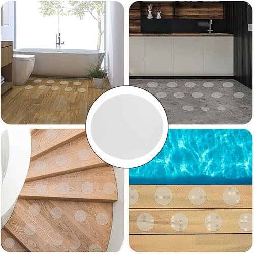 20 Pack Clear Anti Slip Strips for Shower and Bathtub, 3.9 Inch Round PEVA Non Slip Stickers for Bathroom Floor Tiles and Stairs, Safe Tread Decals for Elderly and Home Safety Prevention