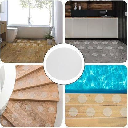 20 Pack Clear Anti Slip Strips for Shower and Bathtub, 3.9 Inch Round PEVA Non Slip Stickers for Bathroom Floor Tiles and Stairs, Safe Tread Decals for Elderly and Home Safety Prevention