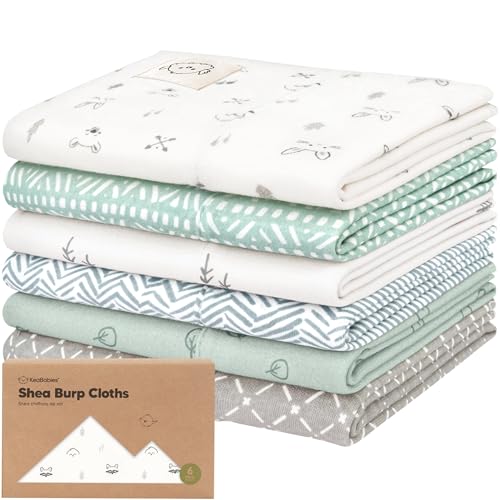 Organic Burp Cloths Baby Boy, Girl, 6-Pack Large Burping Cloths (Nordic) | 100% Cotton Burp Clothes for Babies, Newborns Spit Up Rags, Super Soft, Absorbent Towels, Gender Neutral, Machine Washable - color: Nordic, style: Shea