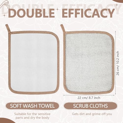 Tudomro 10 Pcs Exfoliating Washcloths Double Sided Man Wash Cloths Body Face Exfoliating Scrub Cloths for Shower Men Women(10.2 x 8.7 Inch,Gray) - color: Gray, size: 1 Count (Pack of 10)