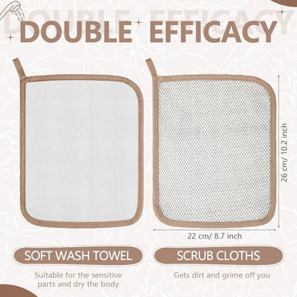 Tudomro 10 Pcs Exfoliating Washcloths Double Sided Man Wash Cloths Body Face Exfoliating Scrub Cloths for Shower Men Women(10.2 x 8.7 Inch,Gray) - color: Gray, size: 1 Count (Pack of 10)