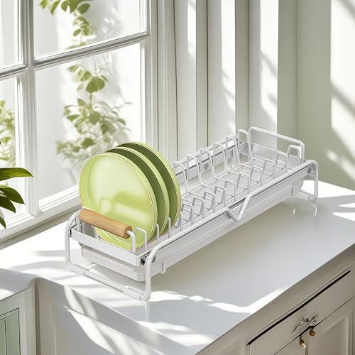 Pull-Out Double/Single Tier Dish Rack for Cupboard, Slide Out Dish Drying Rack for Kitchen Cabinets, Pull Out Drawer for Kitchen Under Sink Organizer (Single Tier Plate Rack) - size: Single Tier Plate Rack