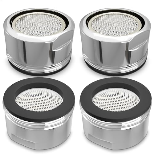 4Pcs Bathroom Faucet Aerator Replacement - 15"/16" 24mm Kitchen Bathroom Sink Attachment High Flow Aerator for Sink Faucet Aerators M24 Male Thread