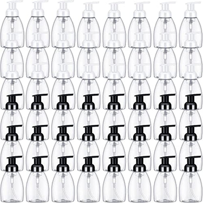 Nuenen 48 Pieces Foaming Soap Dispensers 8 oz Foaming Pump Bottle Plastic Hand Soap Dispenser with Pumps Empty Refillable Press Containers for Liquid Shampoo Bathroom Kitchen(White, Black) - color: White, Black