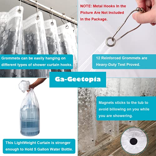 Ga-Geetopia EVA Clear Thin Shower Curtain Liner, Pebble Pattern 72x72 Inch Lightweight Plastic Bathroom Shower Showroom Inner Curtain with Rustproof Metal Grommets and Weighted Magnets(NO Hooks) - color: 3d Pebbles, size: 72"W x 72"L (Pack of 1)