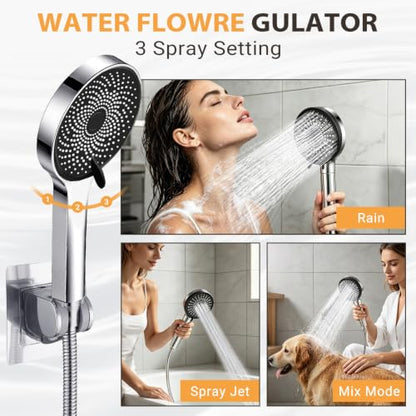 Shower Head,10”Rain Shower Head with Handheld Spray Combo with 11'' Angle Adjustable Extension Arm/Flow Regulator/Shower System,High Pressure Rainfall Shower Head Clean Bathroom,Matt Black - color: Sliver, size: 10 Inch