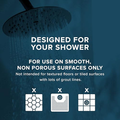 SlipX Solutions 21"x21" Mildew Resistant Non Slip Shower Stall Mat, White | Soft Durable Rubber Underfoot, Product Protection, 140 Power Grip Suction Cups, Center Drain Hole - color: White