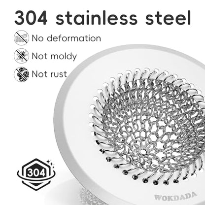 Hair Trap for Shower Drain, 4.4" Anti-Clog Tub Drain Cover, Silvery White | Reversible Flip Clean, Anti-Clog Mesh, Fast Drainage, Anti-Slip Base, Rust-Proof, for Bathtub & Shower Drains, Patented - color: Silvery White